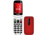 Móvil - Telefunken S445, Rojo, 32MB RAM, 2.8", 800 mAh, Teclas grandes, Botón SOS