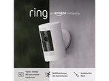 Cámara de vigilancia IP - Amazon Stick-Up Cam Battery, 1080p HD, Función de visión nocturna, Interior+Exterior, Inalámbrica, Blanco