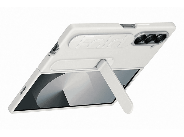 Funda - Samsung Silicone Case, Para Samsung Galaxy Z Fold6, Con agarre y soporte, White