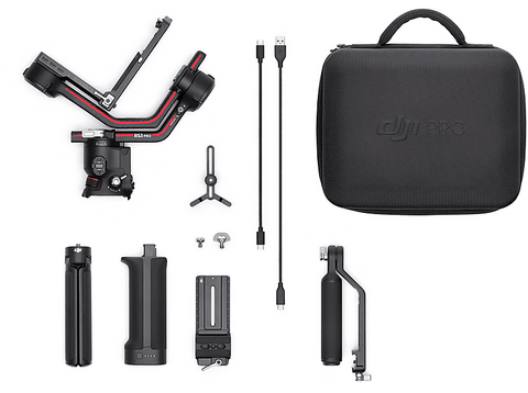 Gimbal - DJI RS 3 Pro, Bloqueo automático de los ejes, Rotación continua 360°, Bluetooth/ USB-C/HDMI, Negro