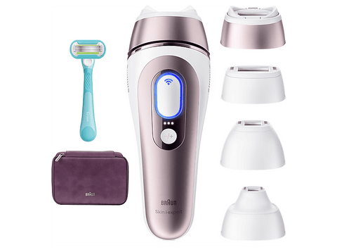 Depiladora IPL - Braun Luz Pulsada Smart Skin i·Expert PL7431, Depilación en casa, Con App e IA, SmartSkinProtect, Cabezal Smart Flex + 3 cabezales
