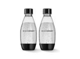 Botella para máquina gasificadora - SodaStream Fuse 0.5L Negro Twin Pack, Compatible con Spirit, Terra, Art, Duo, Enso, Tapón cierre hermético,Sin BPA