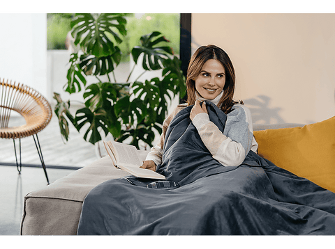 Manta eléctrica - Beurer HD1R Cosy, 100 W, 6 potencias, 150 x 130 cm, Tacto suave, Gris