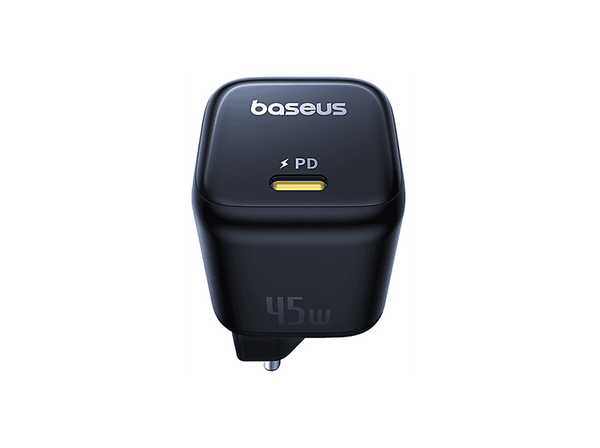Cargador de pared - Baseus PicoGo GaN, Carga rápida, Tipo C, 45W, Universal, Negro Cosmico