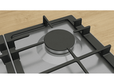 Placa de gas - Bosch PCC6A5I90, 3 zonas, 28 cm Zona grande, Gas natural , 58.2 cm, Acero inoxidable