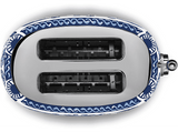 Tostadora - Smeg Blu Mediterraneo por D&G, 950 W, 2 Ranuras, Rebanadas cortas, 6 Niveles tostado, 50's Style