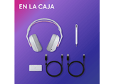 Auriculares gaming - Logitech G A20 X Lightspeed, Bluetooth, PS5-XBOX-Switch-PC, Playsync, Micrófono extraíble, Personalizable, Lightsync, Blanco