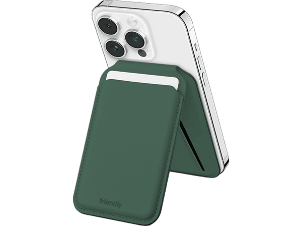 Tarjetero para móvil - Friendly License FRTAR010, TPU y Adhesivo 3M, Soporte, Verde Azulado
