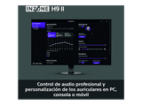 Auriculares gaming - Sony INZONE H9 II, Inalámbricos, Noise Cancelling, Fnatic, Micrófono, IA, 30h, Bluetooth/LE/2,4 GHz, Ligeros, PC, WHG910N, Negro