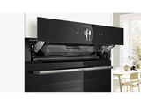 Horno a vapor - Bosch HRG7361B1, Convencional, Limpieza por agua, 71 l, Calor uniforme 4D, asistente  limpieza  EasyClean®, 60 cm, Negro