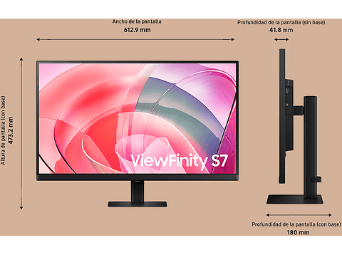 Monitor - Samsung ViewFinity S7  LS27D700EAUXEN, 27 