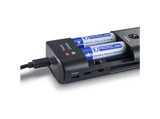 Cargador batería - Hama 00081390 Delta Travel, Para baterías de Iionen litio, Negro