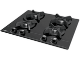 Placa de gas - Teka GBC 6400, 4 zonas, Gas natural, Mandos frontales ergonómicos, 60 cm, Negro