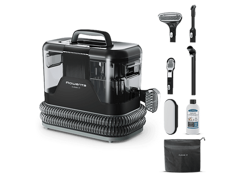 Aspirador de tapicerías - Rowenta Clean IT IN5021, Limpia tapicerías y manchas, Depósito extraíble, 2.3L, Hasta 13.5 kPa, 750w, Autolimpieza,  Negro
