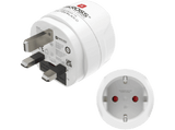 Adaptador de viaje - Hama 00223486, Adaptador de enchufe eléctrico EU - UK, Tipo G (RU) Tipo F, Blanco