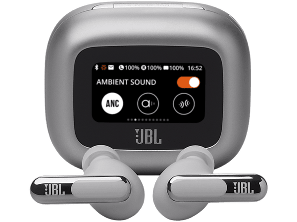 Auriculares True Wireless - JBL Live Beam 3, 48 h Autonomía, Cancelación de Ruido, IP54, Silver
