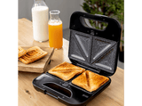 Sandwichera - Cecotec Sandwichera Rock’ntoast Combo, 800 W de potencia, 3 placas intercambiables, Revestimiento antiadherente, Silver