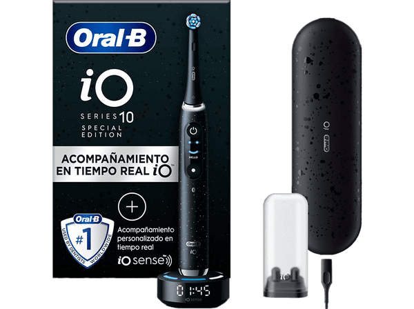 Cepillo eléctrico - Oral-B iO 10, Guía a tiempo real, 7 Modos, Sensor de presión, Cosmic Black
