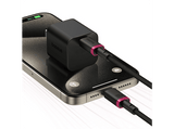 Cable USB - Baseus Dura, USB-C a USB-C, 200 cm, 100W, Carga rápida, Ultrarresistente, Negro y Rojo