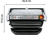 Grill - Tefal GC712D OptiGrill, 2000 W, 7 Modos Cocción, Indicadores Luminosos, Bandeja Recogegrasa, Acero Inoxidable