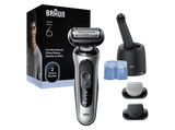 Afeitadora - Braun Afeitadora Eléctrica Series 6 62-S7650CC, Centro SmartCare, +2 Accesorios, 60 min autonomía, Afeitado en seco y en mojado, Plata