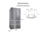 Frigorífico americano - Haier FD 83 HFR7819ENGC Cristal, No Frost, 190 cm, 504 l, My Zone Plus, Daylight, Glass Inox Look