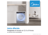 Lavavajillas - Midea MFD60S080X, 12 Servicios, 4 Programas, Ancho 59.8 cm, Inicio Diferido, Inox