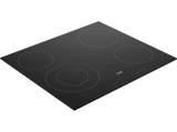 Placa vitrocerámica - Beko HIC 64402E, 4 zonas, Zona grande 21 cm, Control táctil, Doble zona, 58 cm, Negro