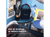 Altavoz inalámbrico - Marshall Stockwell III, Sonido True Stereophonic de 360°, Resistente al polvo y al agua, 40h autonomía, Black & Brass