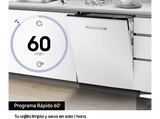Lavavajillas integrable - Samsung DW60M6040BB/EO, 13 servicios, 6 programas, 59.5 cm, Función Higiene, Configuración Flexible, Sin Panelar