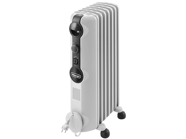 Radiador - De'Longhi Radia-s Easytronic TRRSE0715, Sistema de aceite, 1500W, Termostato de seguridad, 7 Elementos, Blanco