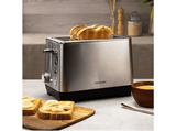 Tostadora - Cecotec BigToast Double, 1000 W, Temporizador, 6 Niveles, Función descongelación, Inox