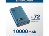 Powerbank - CellularLine FAST, 10000 mAh, 20W, USB-C, Azul