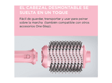 Moldeador - Revlon One Step Volumiser Glow, Tecnología iónica, 3 Niveles de Temperatura, 2 Velocidades, Cabezal desmontable, Rosa