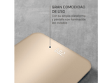 Báscula de baño - Rowenta Classic BS1900, 180 kg, Pantalla invisible con iluminación LED, Diseño plano, Apagado automático, Cristal templado, Oro