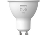 Bombilla inteligente - Philips Hue GU10, Luz Blanca Cálida, 4.3 W, Compatible con Alexa y Google Home, Blanco