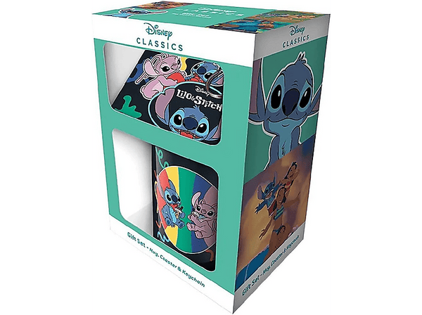 Pack Merchandising - Lilo & Stitch: Set taza, posavasos y llavero, Stitch y Angel