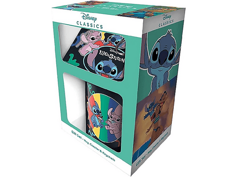 Pack Merchandising - Lilo & Stitch: Set taza, posavasos y llavero, Stitch y Angel