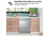 Lavavajillas - LG DF375HVS, 14 servicios, 10 programas, 60 cm, LED táctil, Tercera bandeja, TrueSteam™, QuadWash™, Inox antihuellas