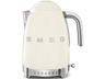Hervidor de agua - Smeg KLF04CREU, 1.7 l, Retro, 2400 W, Con cable, Acero inoxidable, Rotación 360º, Crema