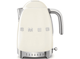 Hervidor de agua - Smeg KLF04CREU, 1.7 l, Retro, 2400 W, Con cable, Acero inoxidable, Rotación 360º, Crema