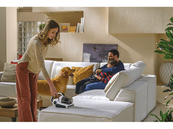Aspirador de mano - Hoover ULTRAVORTEX 2.0, Cable 5m, 400 W, 0.6 l, Especial Colchones, Sensor de Polvo, Antiácaros, Antibacterías, Luz UV-C,Blanco