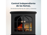 Chimenea eléctrica - Cecotec ReadyWarm 2000 Flames, 2000 W, 2 niveles, Termostato ajustable, Control de llamas, Black