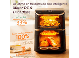 Freidora de aire - Cosori Turbo Tower Pro Smart™ Chef Edition, 2630 W, 10.8 l, 2 cestas, 30º - 230ºC, Wifi, Negro