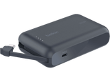 Powerbank - Belkin BoostCharge Batería externa 10K, 10000 mAh, USB-C, Con cable integrado, Negro
