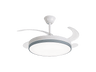 Ventilador de techo - ok. OCF 4826 ES, 80W, 6 Velocidades, Temporizador, Aspas Retráctiles, Altura Ajustable, Blanco/Gris