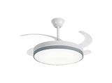Ventilador de techo - ok. OCF 4826 ES, 80W, 6 Velocidades, Temporizador, Aspas Retráctiles, Altura Ajustable, Blanco/Gris