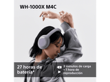 Auriculares inalámbricos - Sony WH-1000XM4C, Noise Cancelling, 34h, Hi-Res, HD Noise Cancelling Processor QN1, Conexión multipunto, iOS/Android, Plata