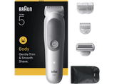 Afeitadora corporal - Braun BodyGroomer Series 5 BG5550, +4 accesorios de rasurado, Afeita Y Recorta, Wet&Dry, Gris