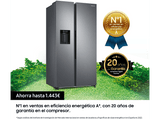 Frigorífico americano -  Samsung SMART AI RS68CG852DS9EF, Twin Cooling Plus, 178 cm, 634l, No Frost, Dispensador de agua, WiFi, Inox